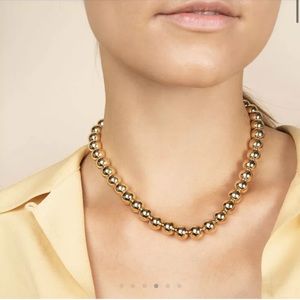 Ana Luisa Aurora gold sphere necklace 14k plated